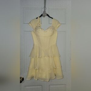 Butter Cream Chiffon Short Party Dress Never Worn